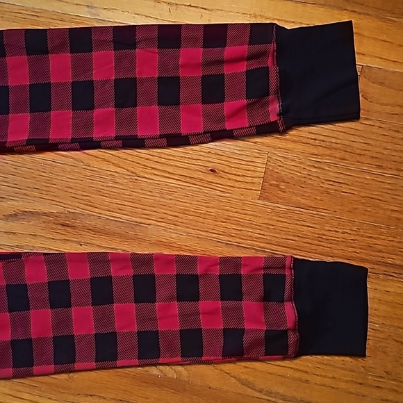 Lazy One pajamas size M flapjack butt flap Bear Cheeks red buffalo print - Picture 10 of 11